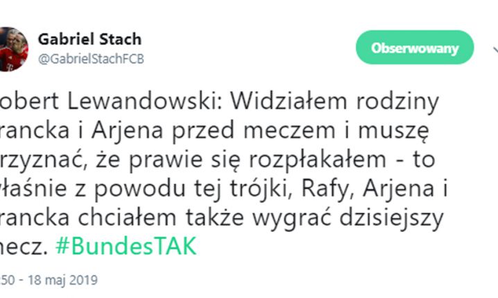 SŁOWA Lewandowskiego po pożegnalnym meczu Robbena i Ribery'ego!